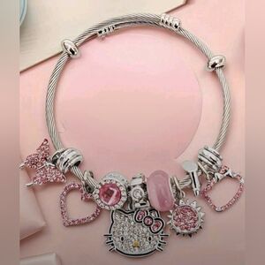 Hello Kitty Charm Bracelet with Pink Accents